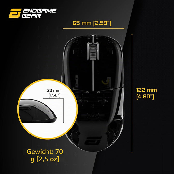 ENDGAME GEAR XM1r Gaming Maus mit Kabel – Optischer PixArt PAW3370-50 : 19.000 DPI - 5 Tasten - GM 8