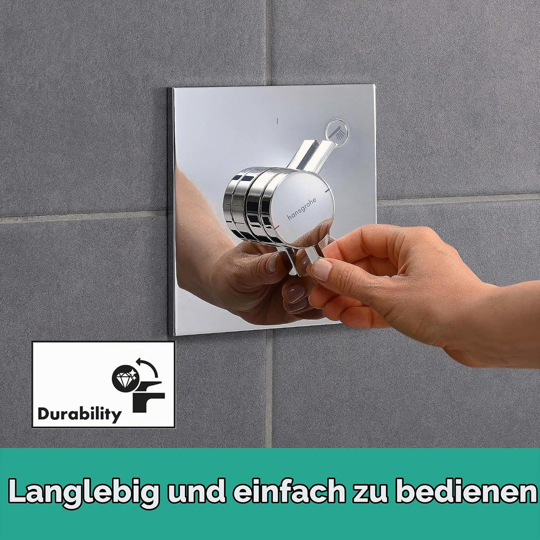 hansgrohe DuoTurn E - Duscharmatur Unterputz für 1 Verbraucher, Mischbatterie Dusche eckig, Einhebel