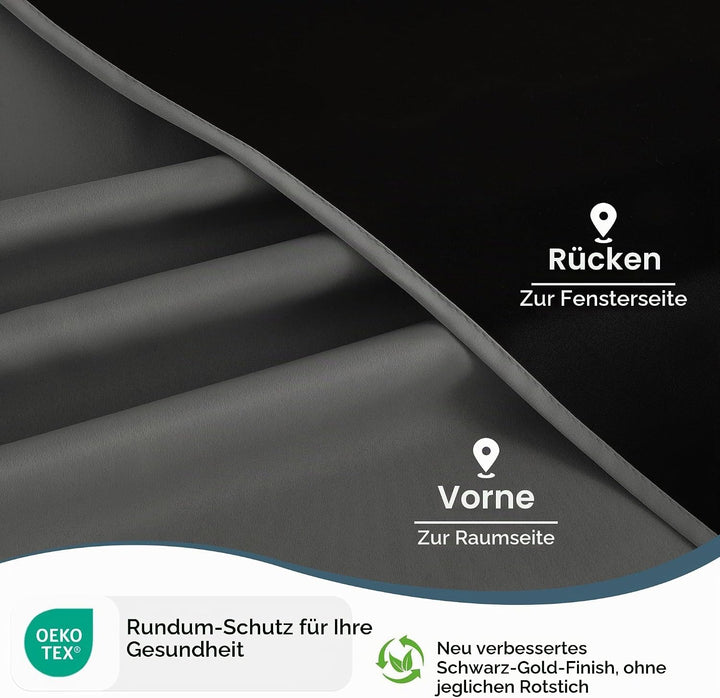 PONY DANCE 100% Verdunklungsvorhänge Grau Thermo Gardinen gegen Hitze | 2er Set, H245 x B140 cm, Vor