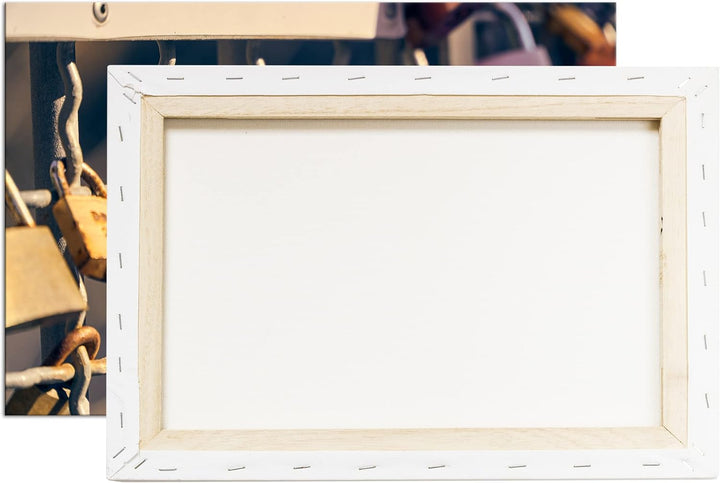 deyoli Liebes Schlösser Format: 80x60 als Leinwandbild, Motiv fertig gerahmt auf Echtholzrahmen, Hoc