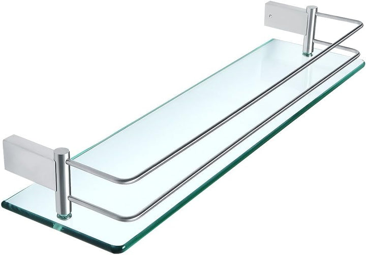SAYAYO Duschablage Glasregal Edelstahl Duschregal Gebürstet Badezimmer Regal Duschkorb Shampoo Halte