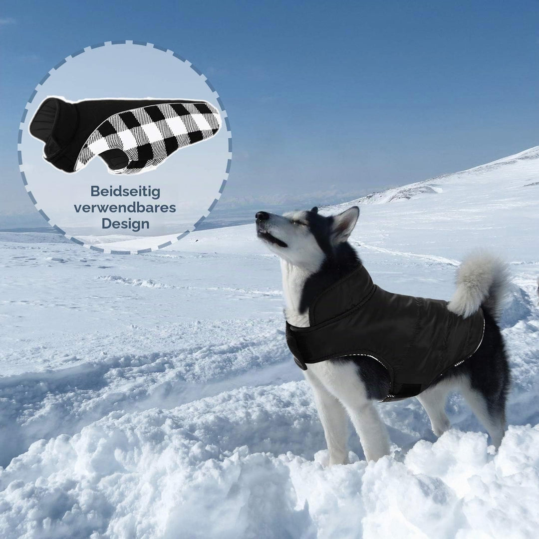 Warme Hundemantel Winter, Hundemantel mit Bauchschutz, Wintermantel für Hunde mit Reflektierend, Wen