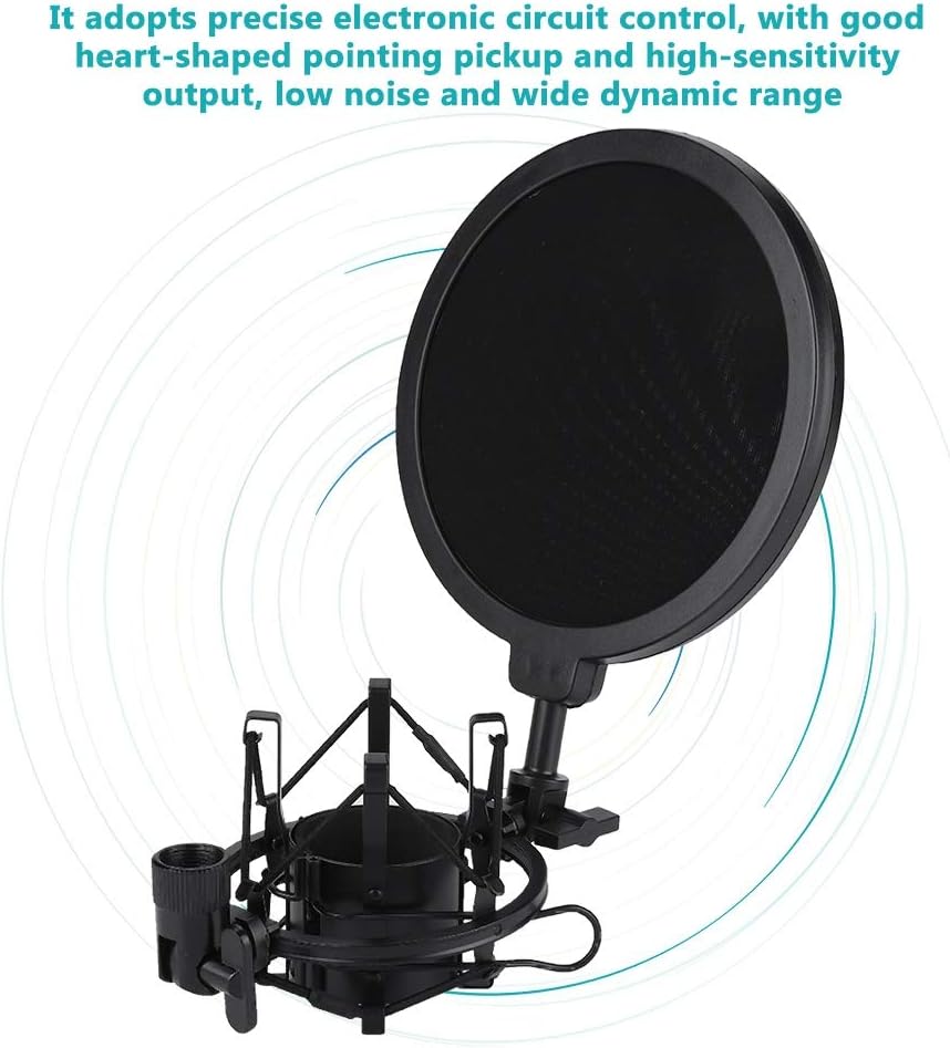 Topiky Mikrofon Pop Filter, Kondensatormikrofon Mic Professional Pop Filter Shock Mount Ständer Kit