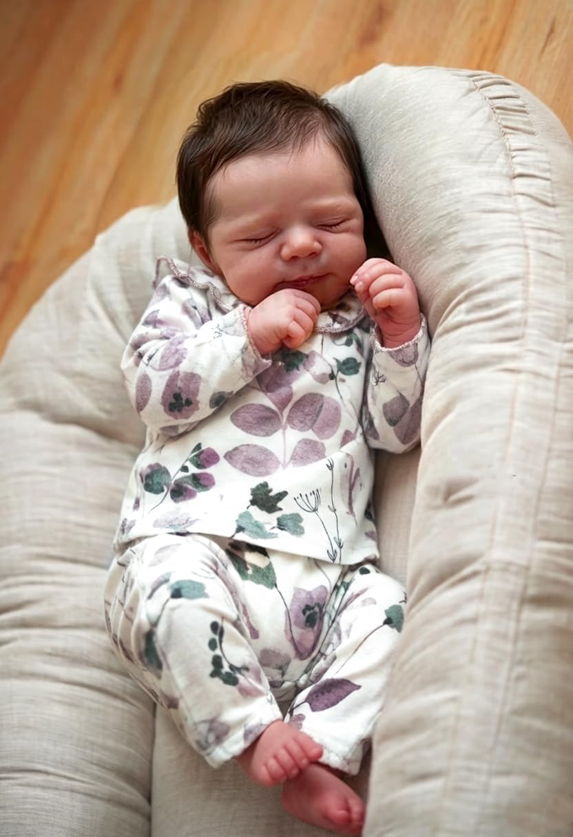 Zero pam Reborn Baby Vollsilikon Lebensecht-48CM Silikon Baby Mädchen, Babypuppen Wie Echte, Reborn