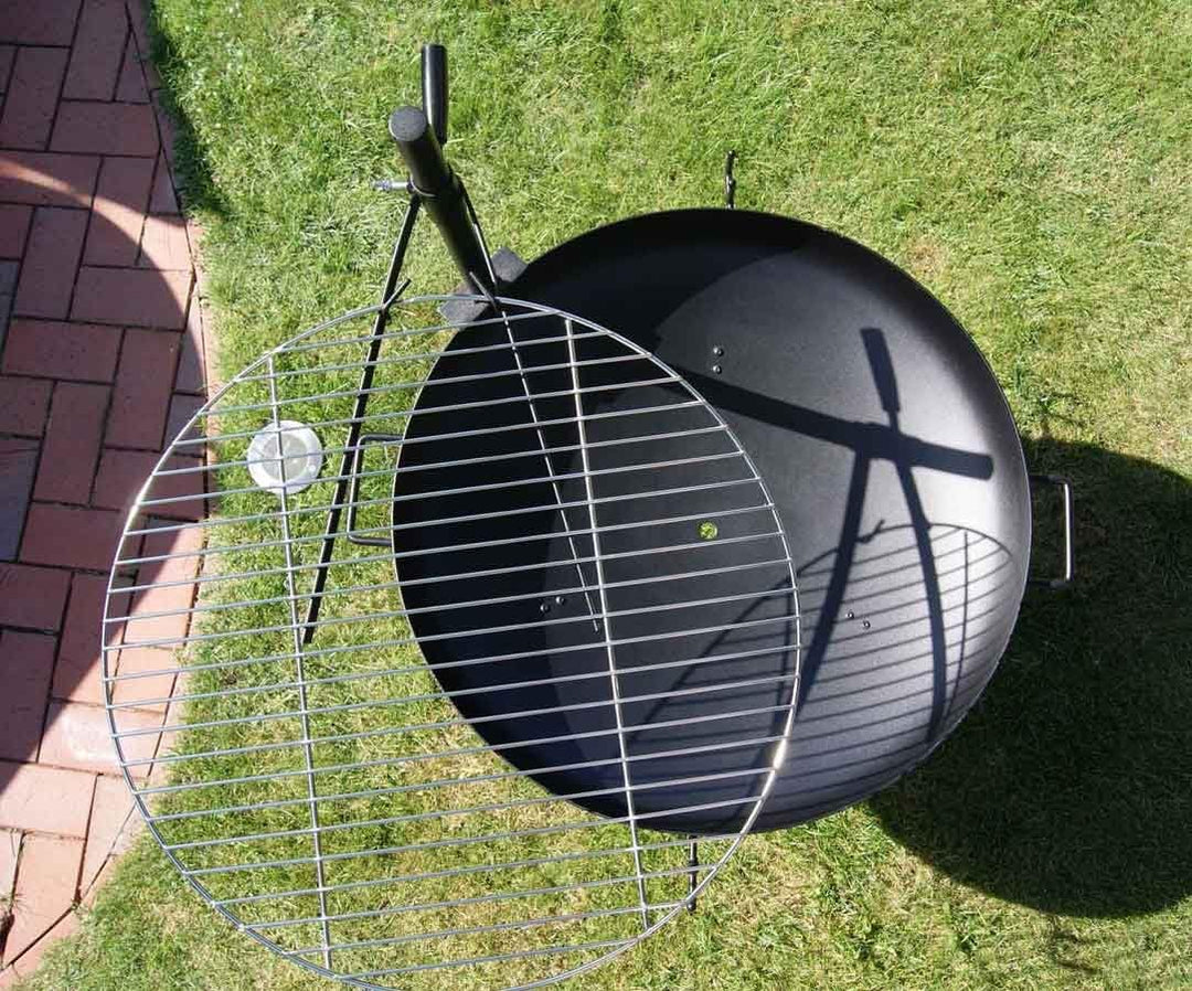 Edelstahl V2A Ø 58 cm Grillrost + höhenverstellbare Halterung für Feuerschale Feuerkorb Grill