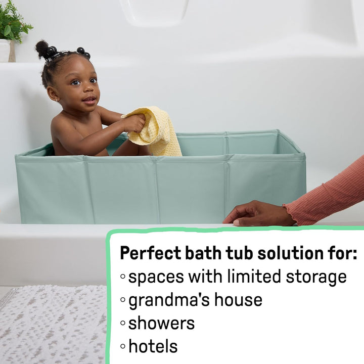 Ingenuity Tuckaway Kleinkinderbadewanne, verwandelt Dusche in Badewanne, Zusammenklappbar, Leicht zu