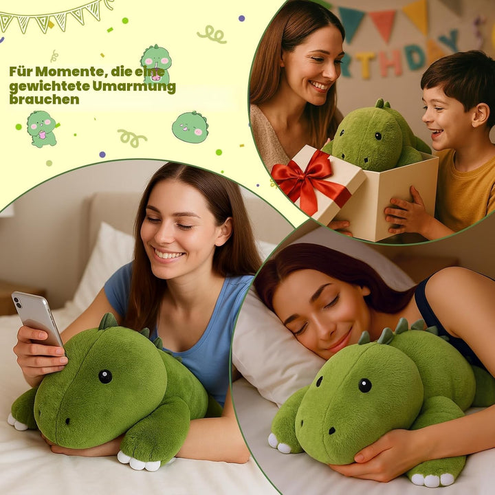 SQEQE Gewichtetes Dinosaurier Kuscheltier, Weiches Dino Plüschtier Kuscheltierkissen mit Gewicht, Cu