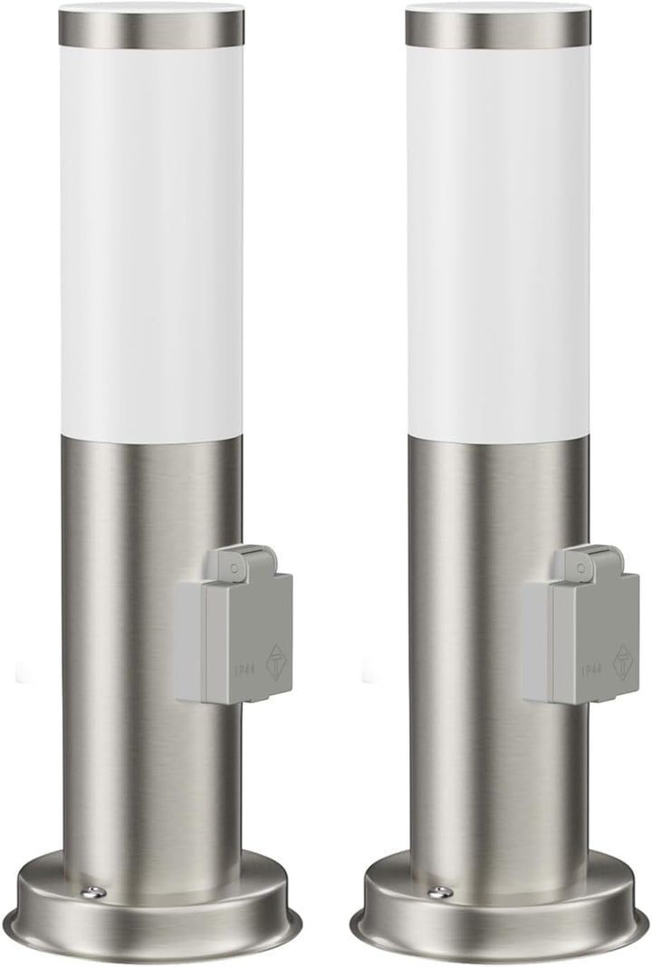 ledscom.de Wegelicht/Pollerleuchte/Gartenleuchte PORU für aussen, IP44, 39 cm, edelstahl, 1x E27 max