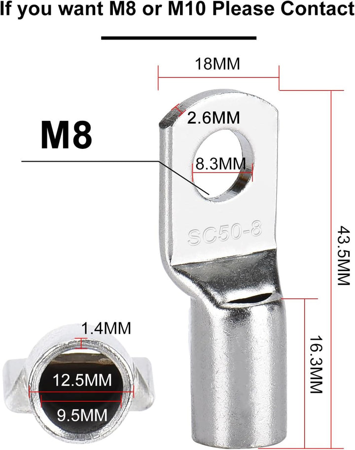 DIHOOL batteriekabel 35mm2 m8 100cm 2 AWG Silikonkabel Wellrohr Kabelrohr Weich und Flexibel Hitzebe