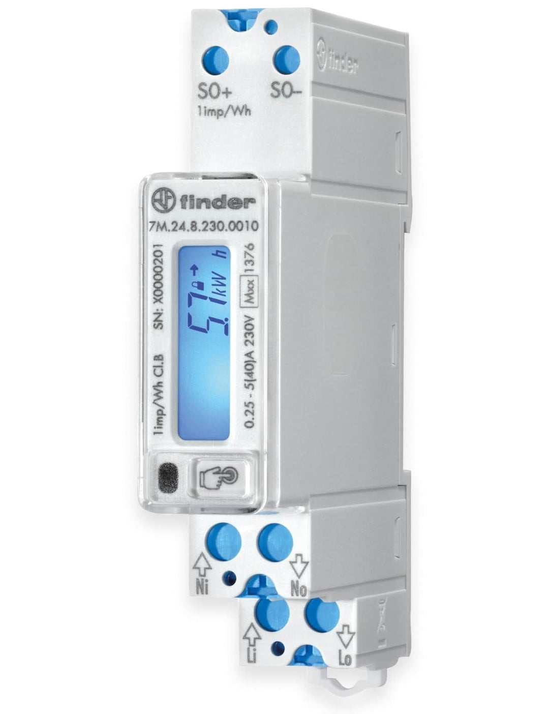 Finder 7M.24.8.230.0010 Wechselstromzaehler digital 40A MID-konform: Ja 1St.