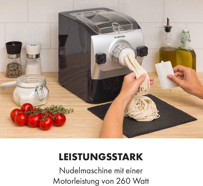 Klarstein Pastamania Nudelmaschine, automatische Zubereitung, Leistung: 260 Watt, 7 Aufsätze, Kapazi