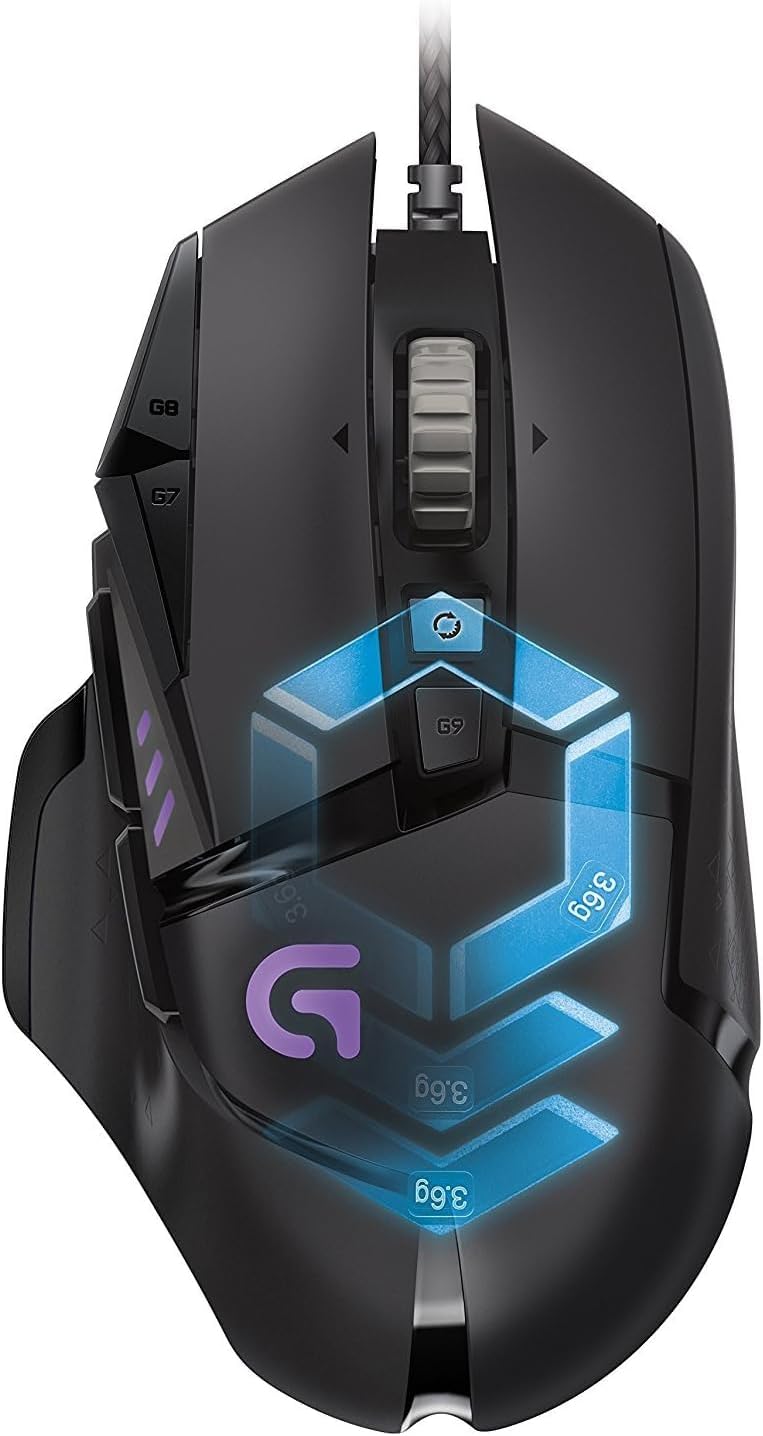 Logitech G502 Proteus Spectrum RGB Tunable Gaming Mouse, 12,000 DPI On-The-Fly DPI Shifting, Persona