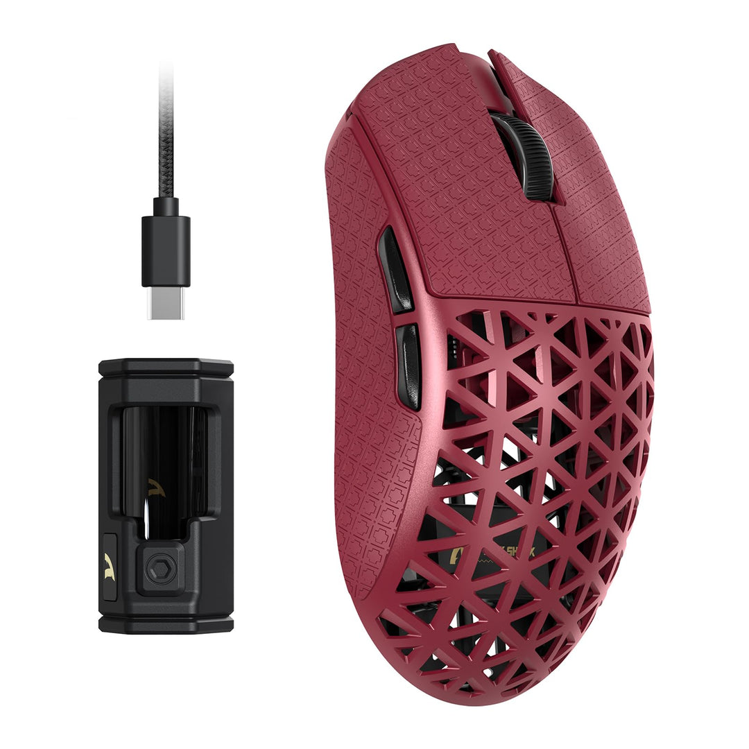 ATTACK SHARK R5 Ultra Carbonfaser HyperSpeed Kabellose Gaming-Maus, 39g Ultraleichte Maus mit Gripta