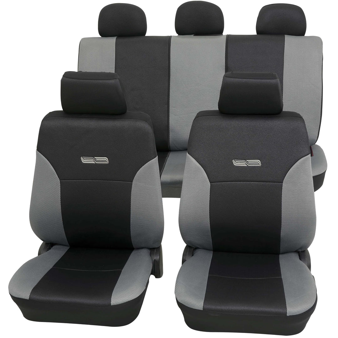 PETEX Sitzbezugset Universal Eco Class Wave grau 11-teilig Grösse SAB 1 Vario