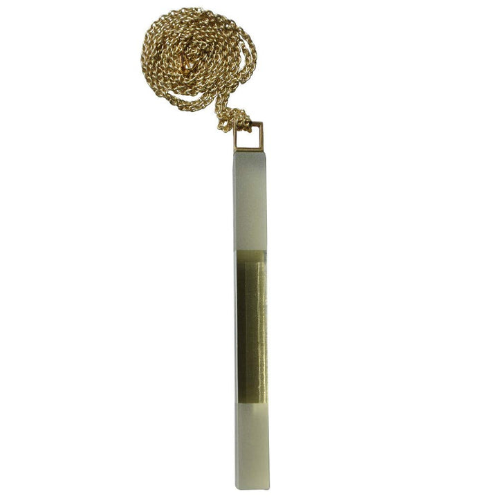 LES POULETTES BIJOUX - Messing Lange Kette Rechteck und Transparent Laminierter Glaspaste