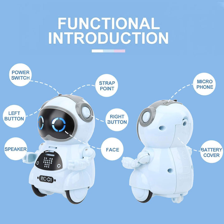 Bewinner Mini-Roboter-Spielzeug, Tasche, Sprechend, Tanzend, Singend, LED-Leuchten, Roboterspielzeug