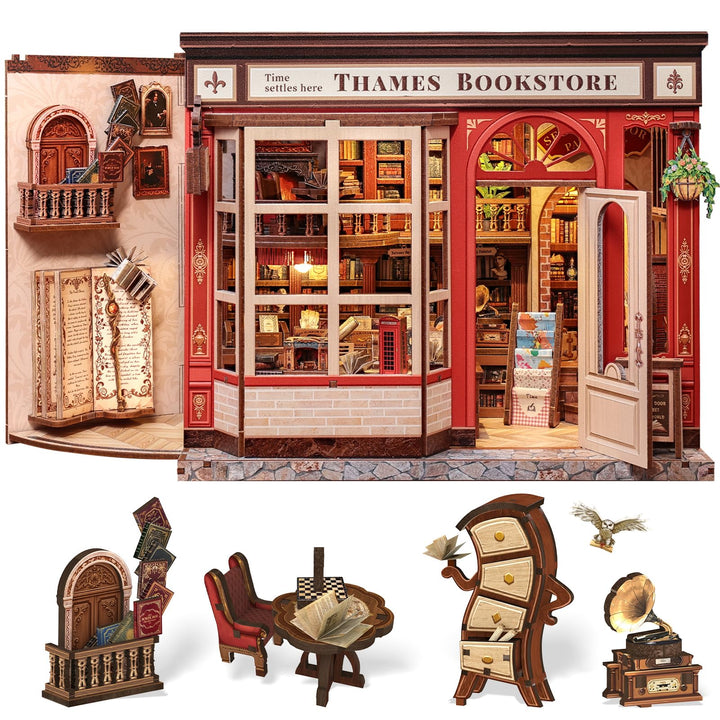 Cutefun Book Nook Magic bücherladen– Nook-Buch DIY Miniature House bücher für Erwachsene, Bücherrega