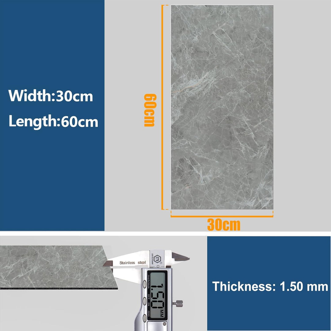 VEELIKE PVC Boden Marmor Grau Vintage Vinylboden Selbstklebend PVC Bodenbelag Marmoroptik Klebeflies