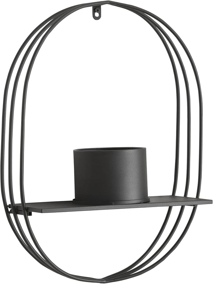 [en.casa] Wandregal mit einem Blumentopf Vestby schwebendes Pflanzenregal aus Metall Blumenregal hän