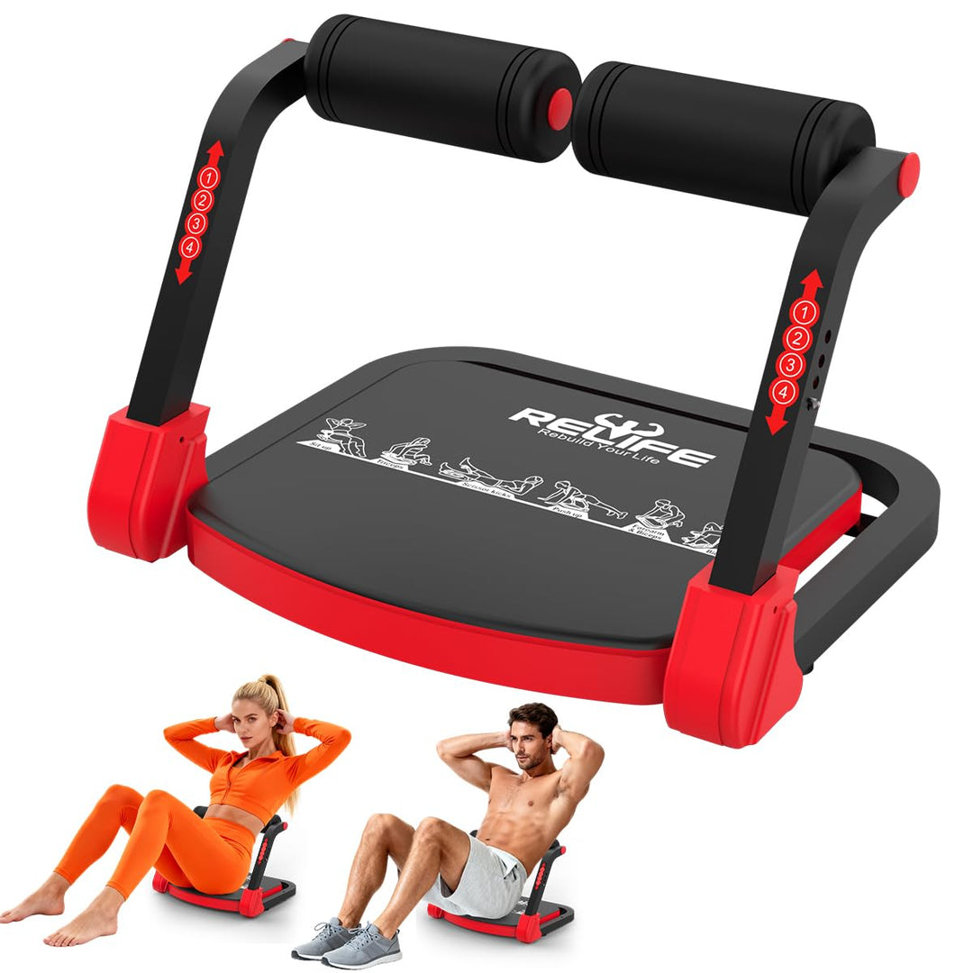 RELIFE REBUILD YOUR LIFE Bauchmuskeltrainer Bauchtrainer für Zuhause Gerät Zusammenklappbar & 3 Wide