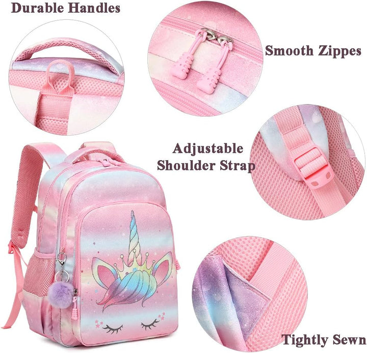 Kimwadalh Mädchen Rucksack Glitzer Schultasche Schulranzen Set Schulrucksack Mädchen Jungen Rucksack