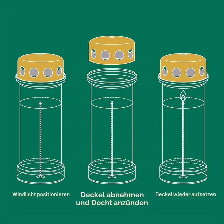 Bolsius Grablicht - Weiss - 12 Stück - Länge Brenndauer 70 Stunden - Trauerkerze &amp; Gedenkstätte Kerz
