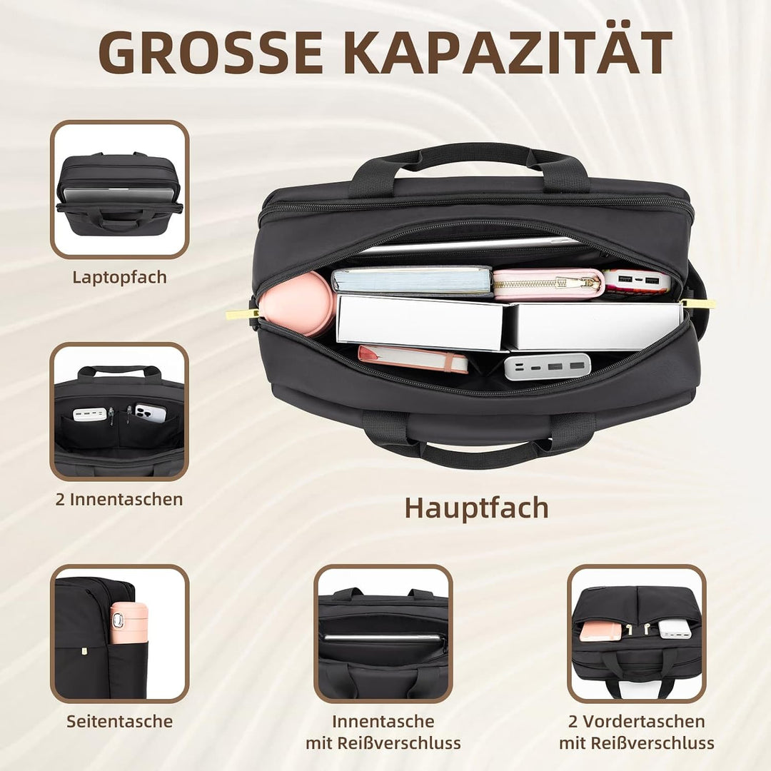 RAINYEAR 15,6-Zoll-Laptoptasche – Aktentasche mit grossem Fassungsvermögen | Schützende Wochenendtas