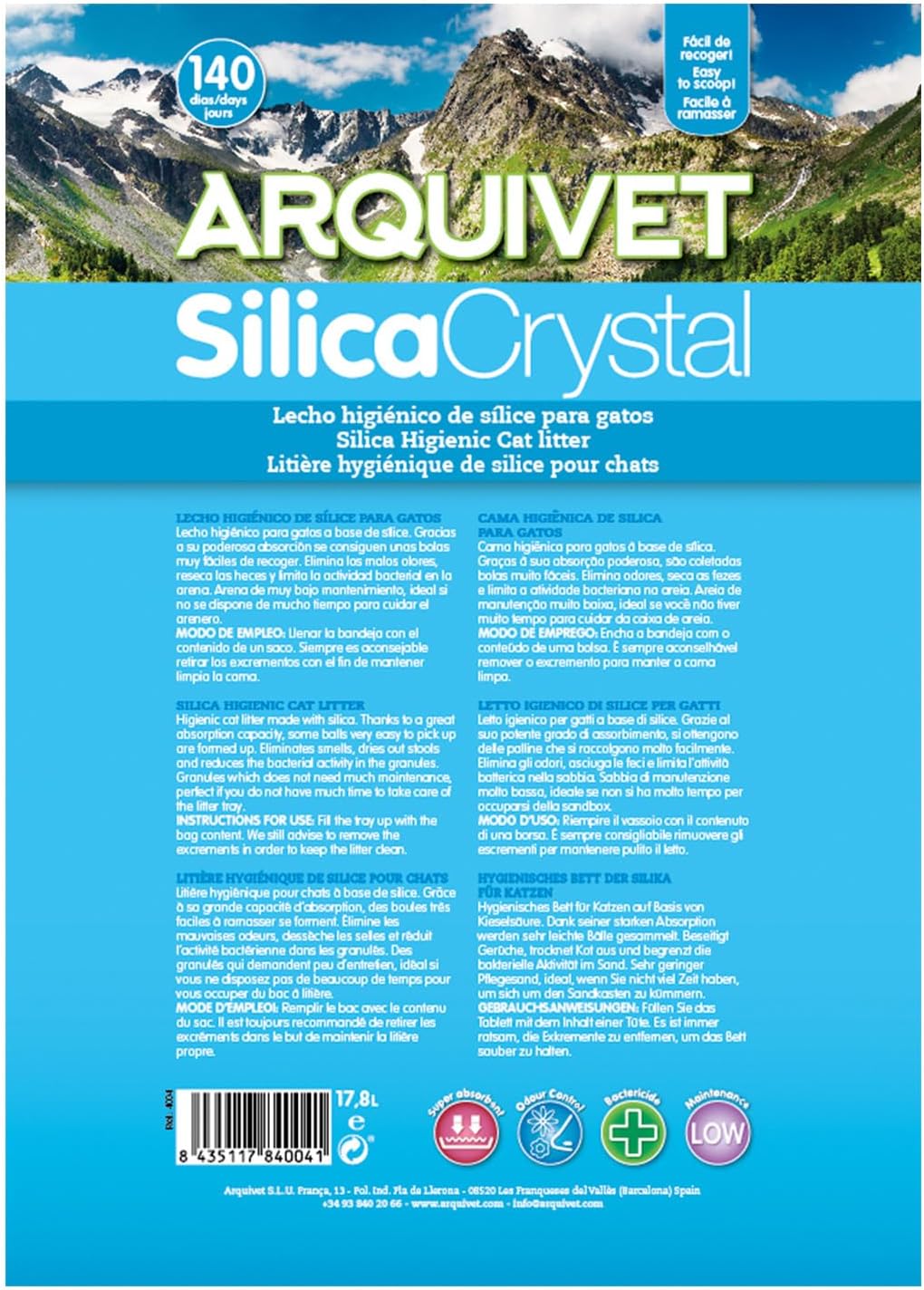 Arquivet Arena Katzenstreu, Silikonkristall, 17,8 l