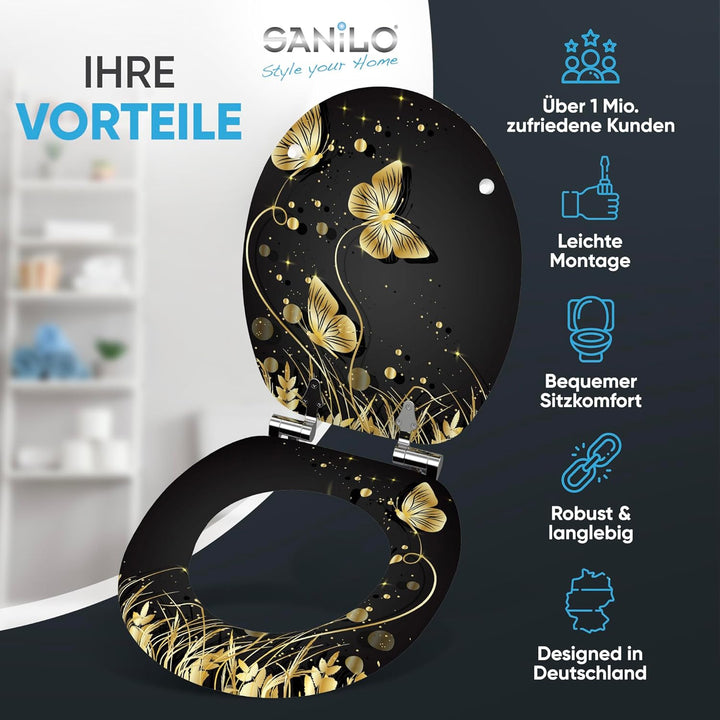 Sanilo WC Sitz mit Absenkautomatik, viele neue Toilettendeckel zur Auswahl, hochwertige Oberfläche,