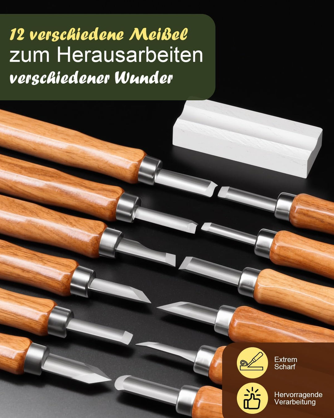 MAIKEHIGH Schnitzwerkzeug 16 Stück, Schnitzmesser Kinder für und Anfänger Schnitzset zum Schnitzen m
