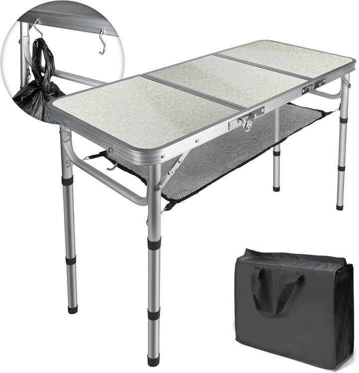 CPROSP Campingtisch Klappbar 90 * 40cm, Koffertisch Camping Faltbar, Camping Tisch, Markttisch Höhen