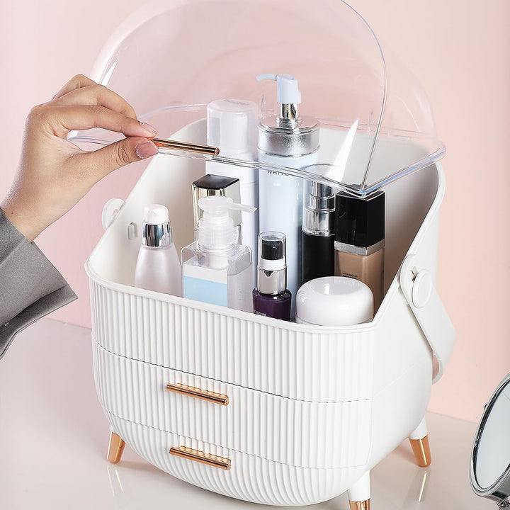 Kosmetik-Organizer, Aufbewahrungsbox, staubdicht, Make-up-Koffer mit Schublade, multifunktionaler Ma