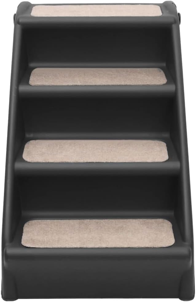 vidaXL Hundetreppe Klappbar Schwarz Haustiertreppe Katzentreppe Einstiegshilfe, Schwarz