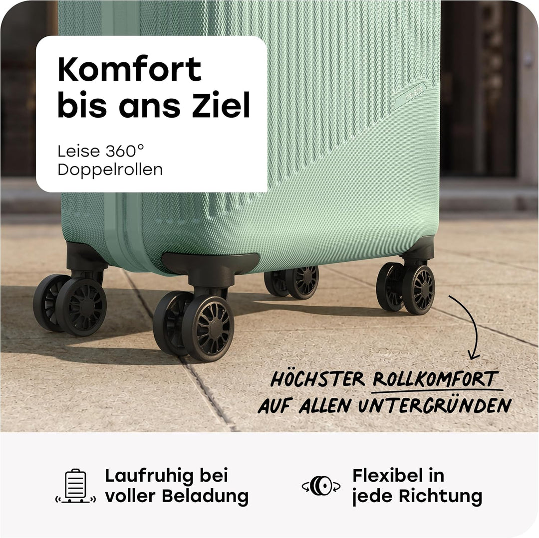 travelite 4-Rad Handgepäck Koffer klein 37 Liter, Gepäck Serie BALI: ABS Hartschalen Trolley erfüllt