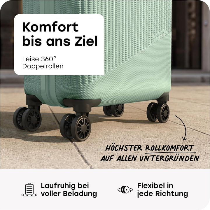 travelite 4-Rad Handgepäck Koffer klein 37 Liter, Gepäck Serie BALI: ABS Hartschalen Trolley erfüllt
