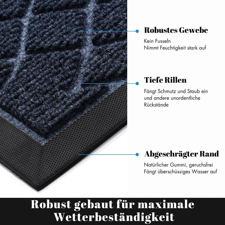Yimobra Fussmatte Aussen, Waschbar Wetterfest, 120 x 81 cm, Robuste und Wasserabsorbierende, Schmutz