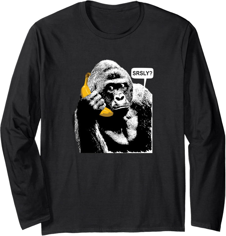 Gorilla On Banana Handy Langarmshirt