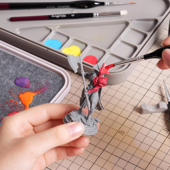 Nicpro Nasspalette für Malen Miniatur, Wet Palette 100 Stück Palettenpapier, 4 Stück Schwämmen, Pins
