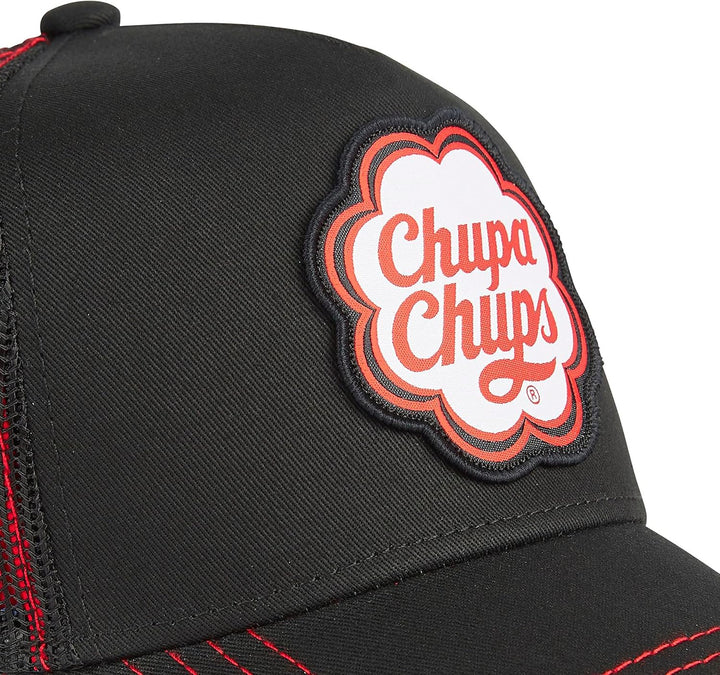 Capslab Trucker Cap mit Patch – Chupa Chups Logo – Offiziell lizenzierte Retro Cap – Snapback verste