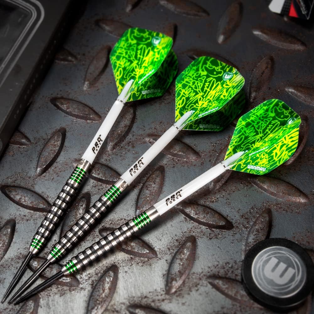 WINMAU Advance 500 Series Dartpfeile mit Stahlspitze 24 g grün, 24 g grün