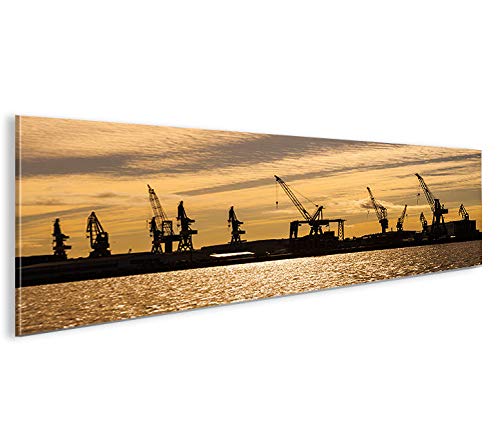 islandburner Bild Bilder auf Leinwand Hafencity V2 Hamburg Hafen Panorama XXL Poster Leinwandbild Wa