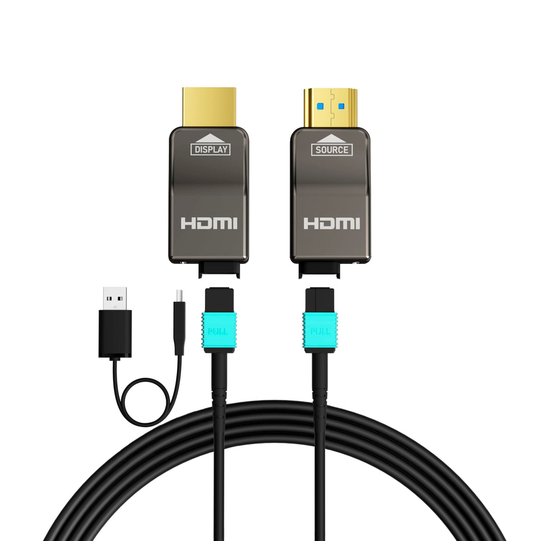 RUIPRO 8K HDMI 2.1 Kabel mit abnehmbarem Stecker aus reiner Glasfaser, 10 m, armiert, Ultra High Spe