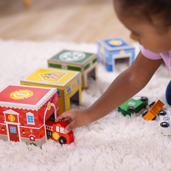 Melissa & Doug Nesting & Sorting Buildings & Vehicles , Wooden Toy & Trains , Trucks & Vehicles , 2+