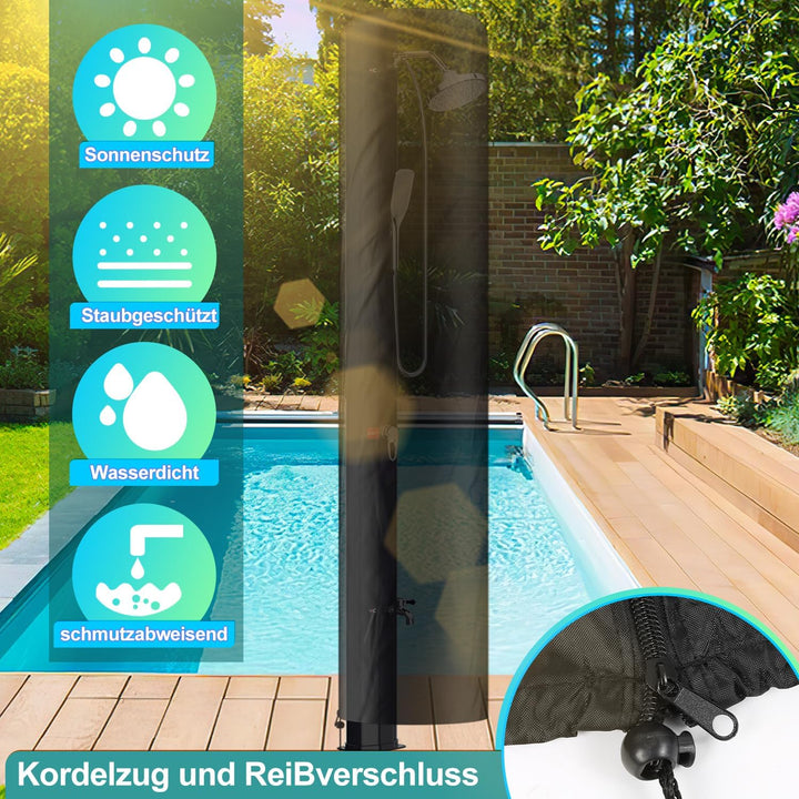 Vigevee Solardusche 35L Solar Gartendusche warmes Wasser Bis Zu 60°C ohne Stromanschluss Pooldusche