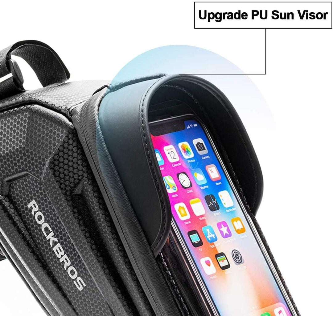 ROCKBROS Fahrrad Rahmentasche Lenkertasche Wasserdicht Handytasche für Smartphone bis zu 6.8 Zoll mi