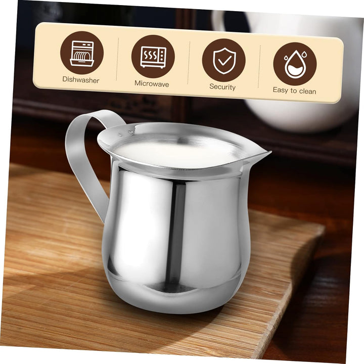 Angoily 3 Stück Edelstahl Milchkanne 90 Ml mit Spitzem Ausguss und Bequemem Griff für Espresso Kaffe