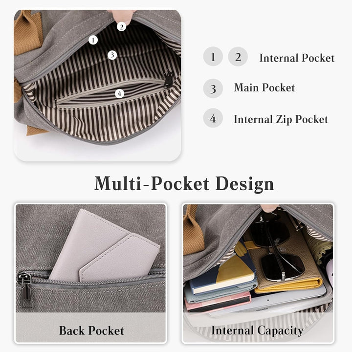 CORIOS Damen Canvas Schultertasche Grosse Kapazität Umhängetasche Casual Handtasche Leichtgewicht To