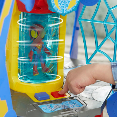 Marvel Spidey und Seine Super-Freunde Web-Spinners Web-Quartier Spielset mit Spidey Action-Figur, Fa
