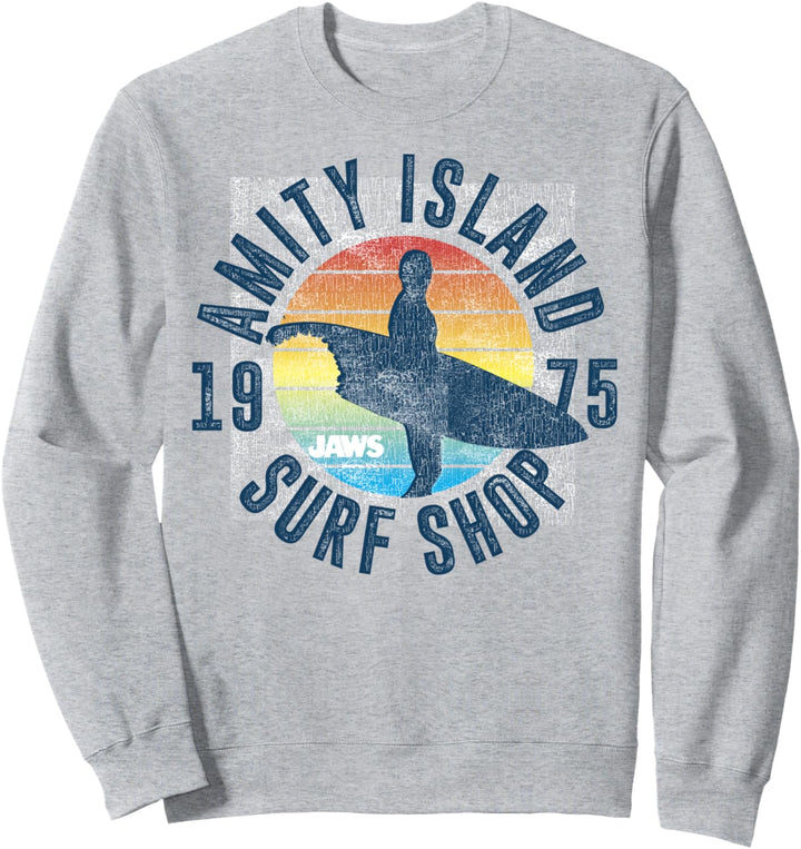 Jaws Amity Island Surf Shop 1975 Retro Logo Sweatshirt