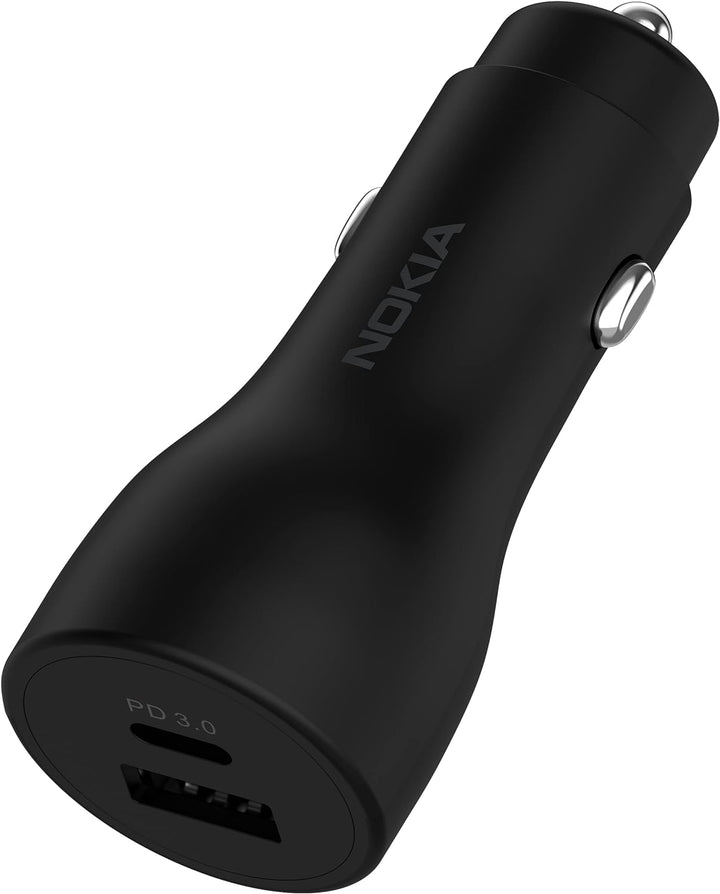 Nokia PC-18WC In Car Telefonladegerät, 18 W mit Verwirrungsfreiem USB Kabel, Schnelles Telefonladege